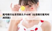 尾号限行北京罚款几个小时（北京限行尾号时间罚款）