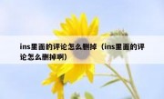 ins里面的评论怎么删掉（ins里面的评论怎么删掉啊）