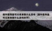 国外服务器可以用来做什么游戏（国外服务器可以用来做什么游戏软件）