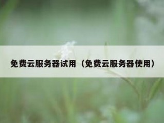 免费云服务器试用（免费云服务器使用）