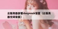 云服务器部署deepseek容量（云服务器空间容量）