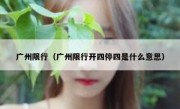 广州限行（广州限行开四停四是什么意思）