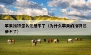 苹果推特怎么注册不了（为什么苹果的推特注册不了）