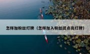 怎样加粉丝灯牌（怎样加入粉丝团点亮灯牌）