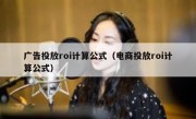 广告投放roi计算公式（电商投放roi计算公式）