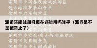 派币还能注册吗现在还能用吗知乎（派币是不是被禁止了）