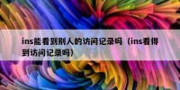 ins能看到别人的访问记录吗（ins看得到访问记录吗）