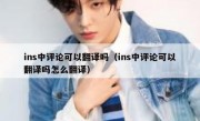 ins中评论可以翻译吗（ins中评论可以翻译吗怎么翻译）
