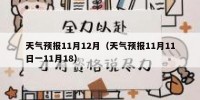 天气预报11月12月（天气预报11月11日一11月18）