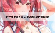 打广告去哪个平台（留号码的广告网站）