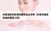 抖音加粉会影响权重吗怎么办呢（抖音抖加粉丝加的是真人吗）