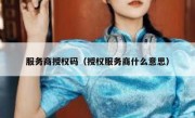 服务商授权码（授权服务商什么意思）