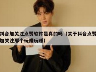 抖音加关注点赞软件是真的吗(关于抖音点赞加关注那个玩赚玩赚)