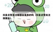 抖音点赞关注赚佣金是真的吗（抖音点赞关注得佣金）