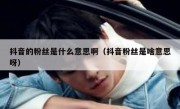 抖音的粉丝是什么意思啊（抖音粉丝是啥意思呀）