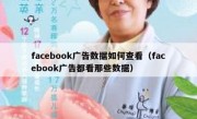 facebook广告数据如何查看（facebook广告都看那些数据）