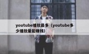 youtube播放最多（youtube多少播放量能赚钱）