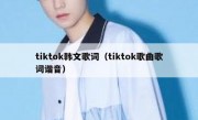 tiktok韩文歌词（tiktok歌曲歌词谐音）