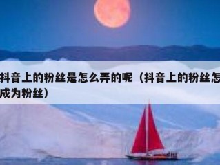 抖音上的粉丝是怎么弄的呢（抖音上的粉丝怎成为粉丝）