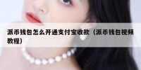 派币钱包怎么开通支付宝收款（派币钱包视频教程）