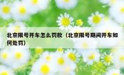 北京限号开车怎么罚款（北京限号期间开车如何处罚）