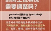 youtube订阅价格（youtube多少订阅才能开启盈利）