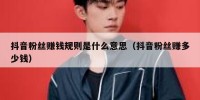 抖音粉丝赚钱规则是什么意思（抖音粉丝赚多少钱）