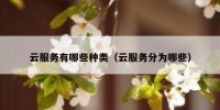 云服务有哪些种类（云服务分为哪些）