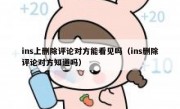 ins上删除评论对方能看见吗（ins删除评论对方知道吗）