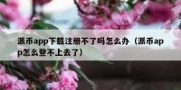 派币app下载注册不了吗怎么办（派币app怎么登不上去了）