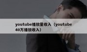 youtube播放量收入（youtube40万播放收入）