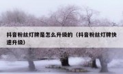 抖音粉丝灯牌是怎么升级的（抖音粉丝灯牌快速升级）