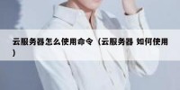 云服务器怎么使用命令（云服务器 如何使用）