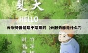 云服务器是啥干啥用的（云服务器是什么?）