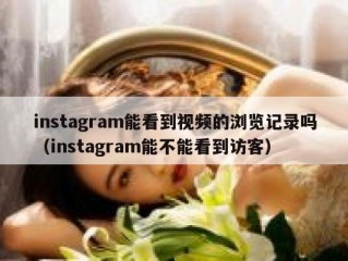 instagram能看到视频的浏览记录吗（instagram能不能看到访客）
