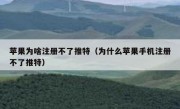 苹果为啥注册不了推特（为什么苹果手机注册不了推特）