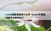 scum租服务器有什么用（scum不租服务器可以联机吗?）