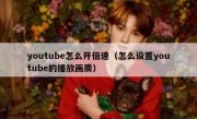 youtube怎么开倍速（怎么设置youtube的播放画质）
