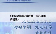 tiktok如何获得收益（tiktok如何提现）