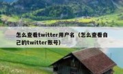 怎么查看twitter用户名（怎么查看自己的twitter账号）