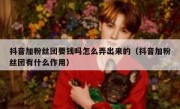 抖音加粉丝团要钱吗怎么弄出来的（抖音加粉丝团有什么作用）