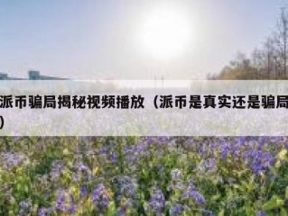 派币骗局揭秘视频播放（派币是真实还是骗局）