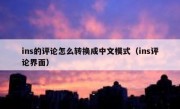 ins的评论怎么转换成中文模式（ins评论界面）