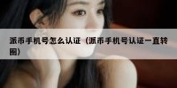 派币手机号怎么认证（派币手机号认证一直转圈）