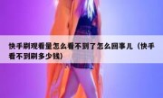 快手刷观看量怎么看不到了怎么回事儿（快手看不到刷多少钱）