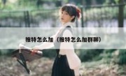 推特怎么加（推特怎么加群聊）