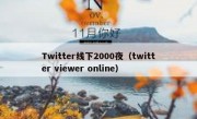 Twitter线下2000夜（twitter viewer online）