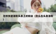 怎样快速涨粉头条上的粉丝（怎么在头条涨粉）