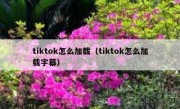 tiktok怎么加载（tiktok怎么加载字幕）