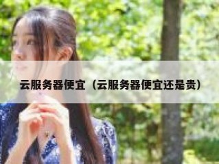 云服务器便宜（云服务器便宜还是贵）